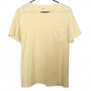 UNIQLO Butter Yellow 100% Cotton Crew Neck Short Sleeve T-Shirt, Size Medium